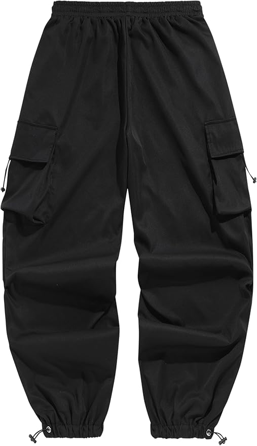 ZAFUL Men's Parachute Pants Casual Baggy Cargo Drawstring Trouser