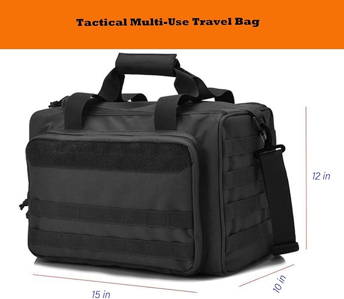45L Large Tactical Duffle Bag for Men & Women, Waterproof Military Travel Gym Bag with Shoulder Strap & Handles, Big Sports Equipment Organizer for Shooting Range, Outdoor Camping, Hiking