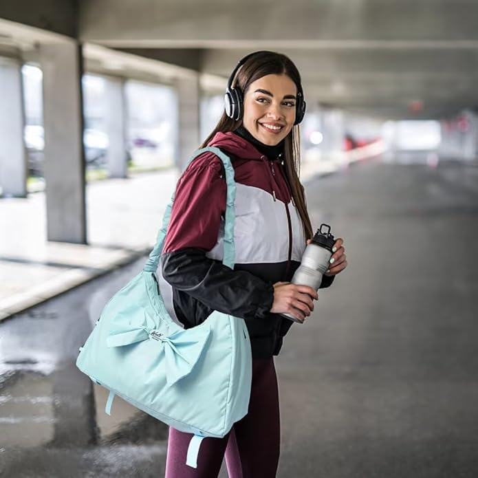 WOLT Gym Bag For Women, Yoga Mat Bag with Shoes Compartment, Wet Pocket and Water Bottle Pocket