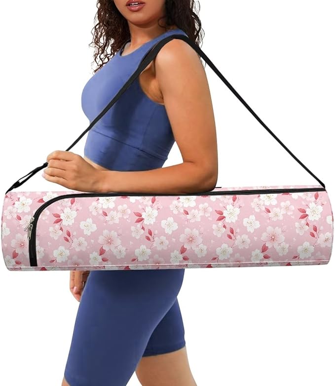 ZCFYGDX Yoga Mat Bag with Adjustable Shoulder Strap and Handle Zipper, 30in Wide x 6.3in Diameter for Yoga Mat Storage
