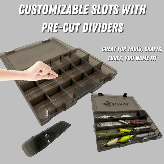 Baitium Fishing Tackle Box Organizer, Tackle Boxes With Dividers, Fishing Box, Tacklebox for Fishing, 3600 Tackle Tray or 3700, Lure Organizer, Plastic Storage- 3700 (2 Pack)