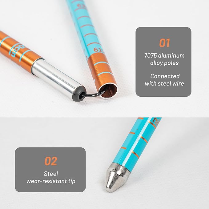 G2 Avalance Kit: Lightweight Aluminum Alloy Snow Shovel with Snow Probe and Storage Bag, Folding Design, Easy to Storage and Carry (Blue