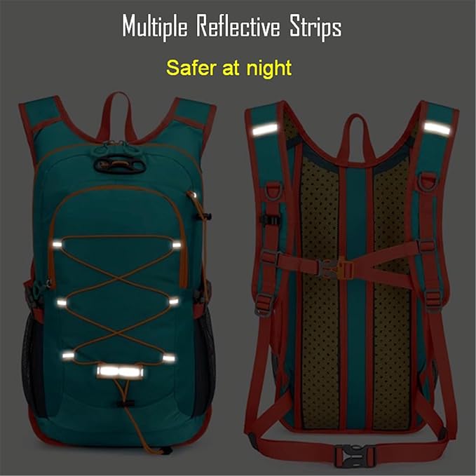 AUUEYY Lightweight Cycling Hydration Backpack,Large Capacity Pack for Travel,Hiking,Climbing,Skiing,Running Daypack for Men Women (Orange)