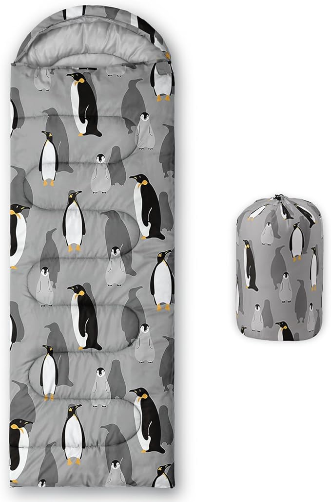 Galaxy Wolf Camping Sleeping Bags Warm & Cool Weather Waterproof Backpacking Blue Purple Starry Sky Sleeping Bag All Seasons Camping, for Adult Kids Boy Girls Camping Gear Equipment, Traveling