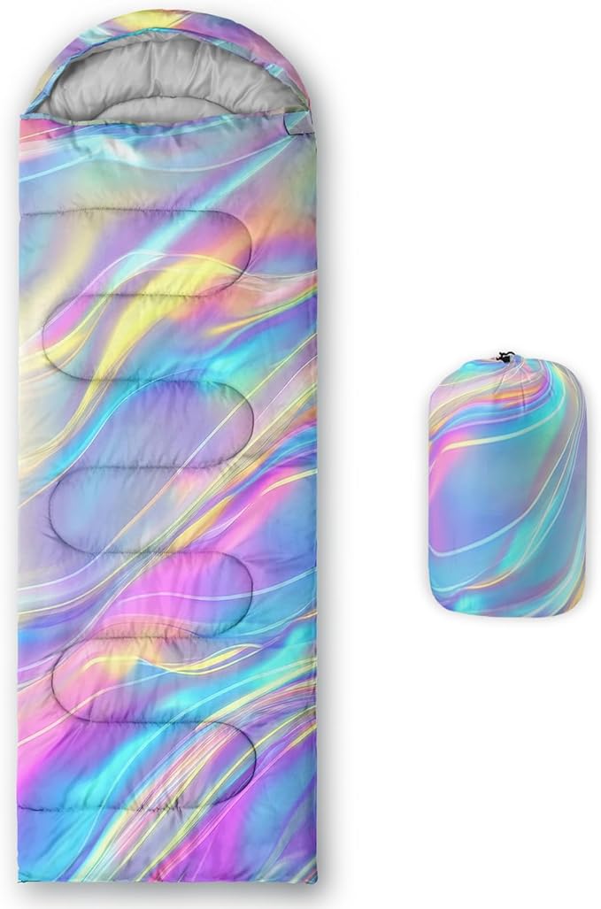 QOOMO Camping Sleeping Bags,3 Season Warm & Cool Weather,Lightweight,Waterproof Sleeping Bags for Adults & Kids,Traveling,and Outdoors,Camping Gear Equipment