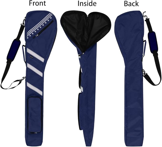 Big Teeth Golf Sunday Bag, Small Golf Bag Lightweight, Par 3 Golf Bag for A Few Clubs Driving Range, Practice with Carry Shoulder Strap Foldable Multi-Colour