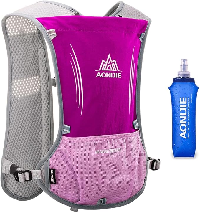 AONIJIE 5L Running Hydration Vest Pack with 500ml Soft Flask Adjustable & Lightweight Hydration Backpack for Marathon Race Hiking Cycling