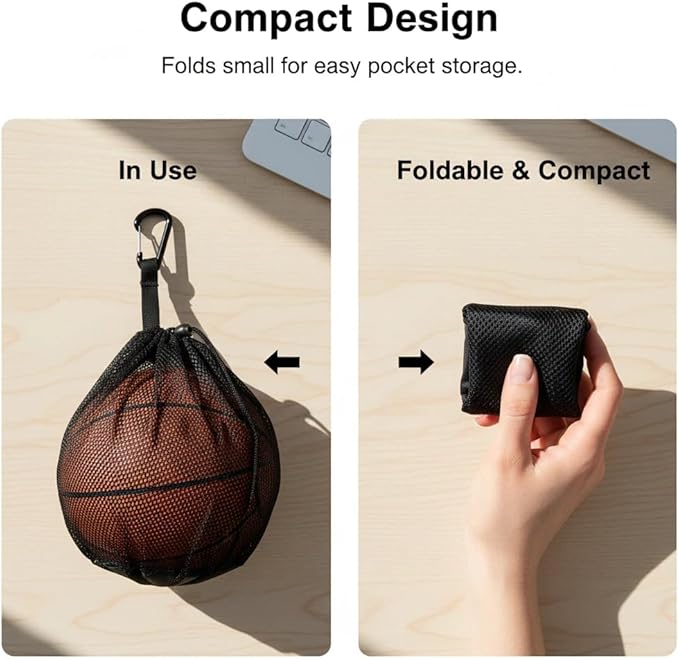 2 Pack Single Ball Bag for Basketball Football Soccer, 12x10 Inch Sports Ball Storage Bag with Ventilated Mesh & Waterproof Zipper Pocket, Adjustable Drawstring Sling for Easy Carry to Practice