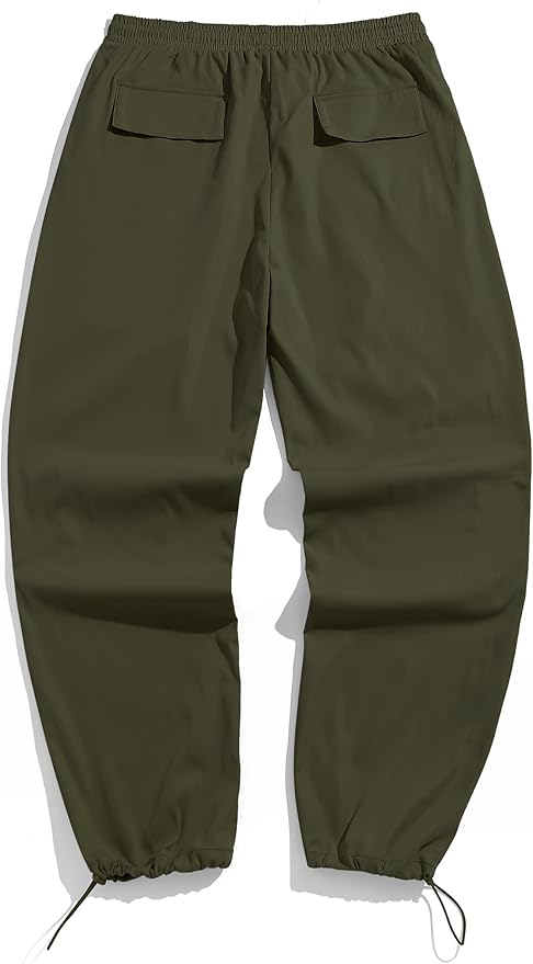 ZAFUL Men's Parachute Pants Casual Baggy Cargo Drawstring Trouser
