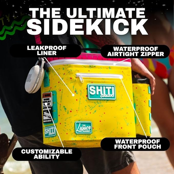 SHITI Coolers Cooler for Camping, Travel, Beach, Soft Lunch Box for Food, Drinks & Ice, Portable, Waterproof 24 Hr Insulated Bag with Shoulder Straps, Customizable