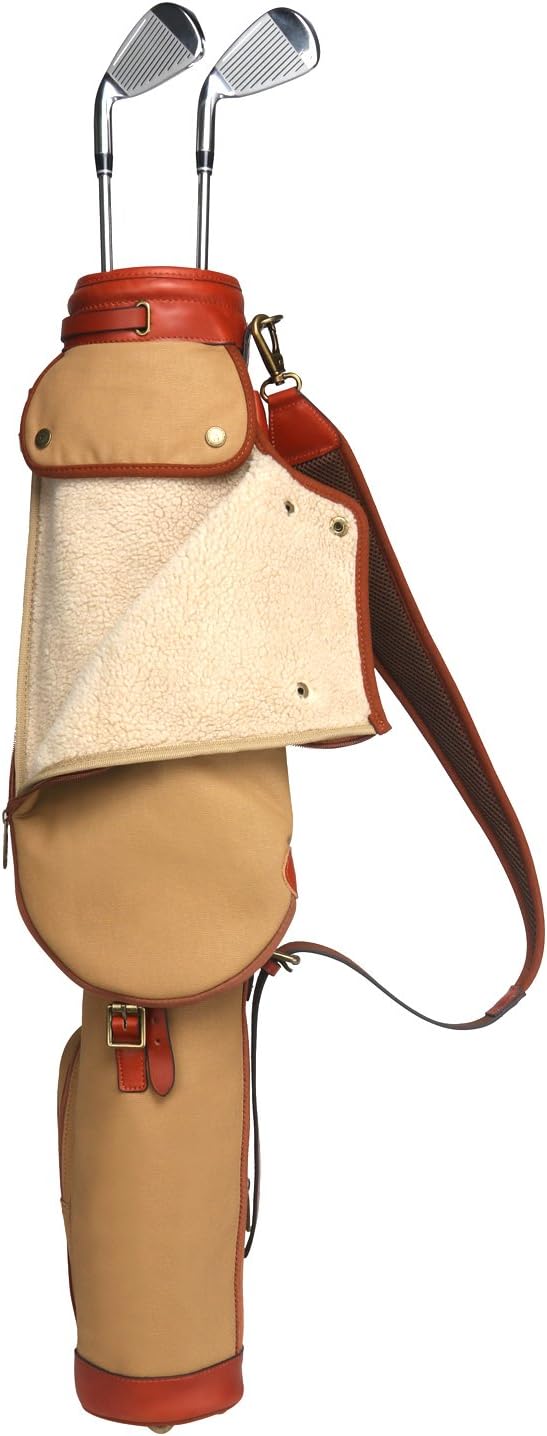 Tourbon Vintage Golf Club Carry Bags Travel Case - Canvas and Leather