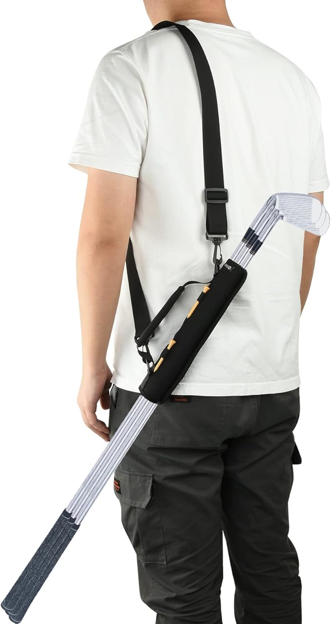 Cosmos Mini Golf Club Bag Portable Golf Club Carrier Sling Strap & Holder Sleeve for Course Training Practice Driving Range Carrier Gift Accessories for Men Women Golfer
