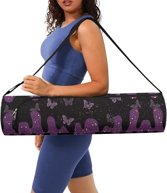 ZCFYGDX Yoga Mat Bag with Adjustable Shoulder Strap and Handle Zipper, 30in Wide x 6.3in Diameter for Yoga Mat Storage