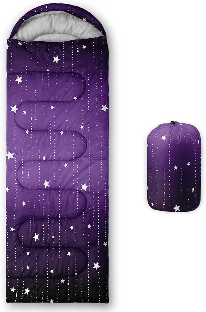 QOOMO Camping Sleeping Bags,3 Season Warm & Cool Weather,Lightweight,Waterproof Sleeping Bags for Adults & Kids,Traveling,and Outdoors,Camping Gear Equipment