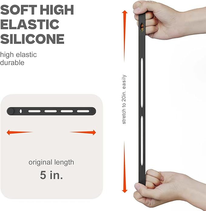 Silicone Fishing Rod Ties Belt Straps (30/50 Pack) – Lightweight, Durable, Reusable Rubber Bands Belts for Pole Storage