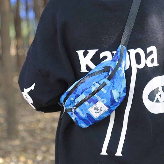 4Monster Hiking Waist Packs Portable,Water Resistant Fanny Bag with Adjustable Strap,Lightweight Crossbody Chest Bag Slim Bag