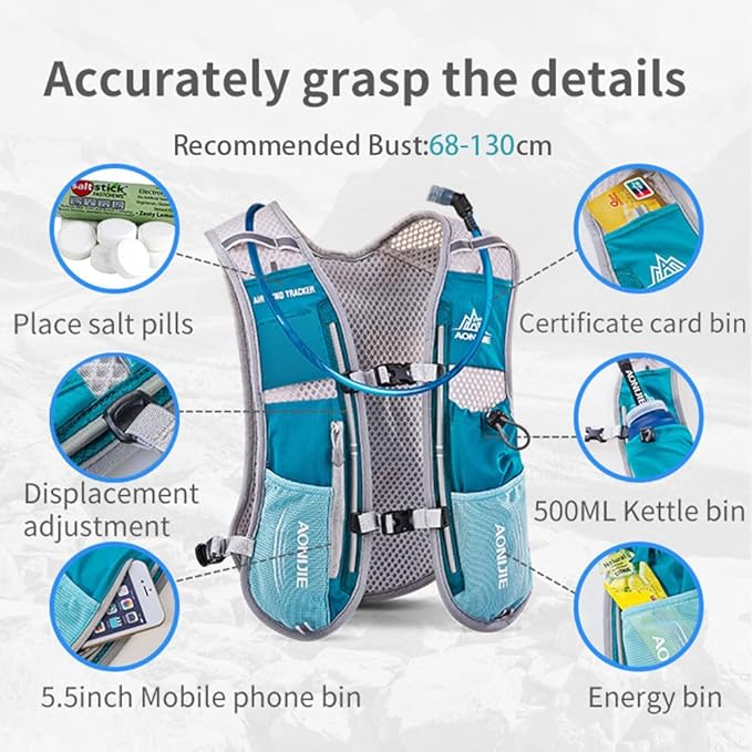 AONIJIE Hydration Backpack Vest for Outdoor Sports Breathable and Lightweight,Hydration Pack for Running, Cycling, and Hiking