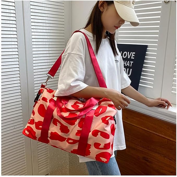 Weekender Duffel Sport Gym Bag Overnight Travel duffle Bags with Wet Pocket TB2301A Red