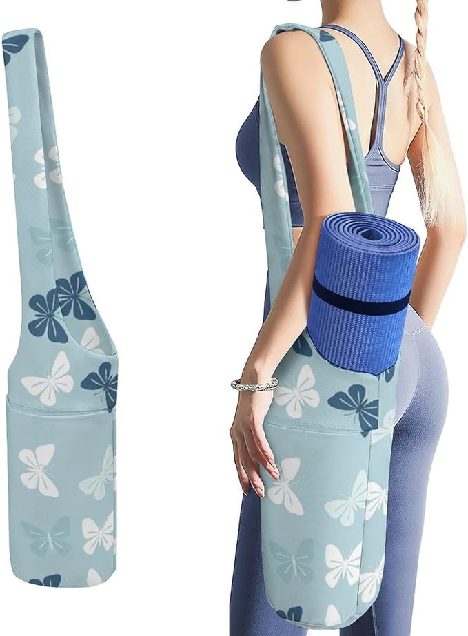 Aiyoolee Single Shoulder Yoga Mat Carrier Bag Portable Spacious with Pocket for Yoga Gym Fitness Travel
