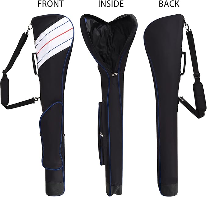 Big Teeth Golf Sunday Bag, Small Golf Bag Lightweight, Par 3 Golf Bag for A Few Clubs Driving Range, Practice with Carry Shoulder Strap Foldable Multi-Colour