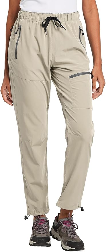 baleaf Women's Hiking Pants Quick Dry Lightweight Water Resistant Elastic Waist Cargo Pants for All Seasons