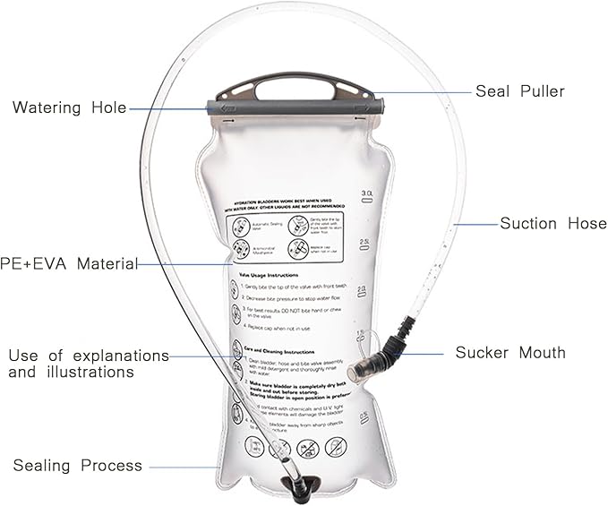 12L Hydration Backpack for Women and Men- Lightweight Hydration Pack with 2L Water Bladder, Water Pack for Hiking,Cycling,Rave and Running, Adjustable Chest Straps and Reflective