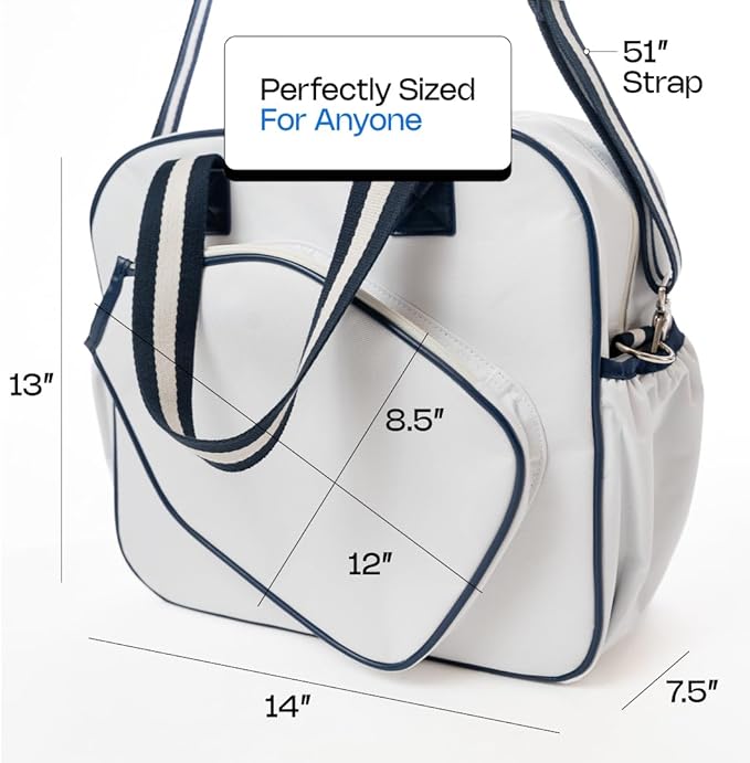 Premium Pickleball accessories - Adjustable Sling w/Side Pocket for Paddle- Fashionable Sport Bag for Women - Pickleball Bag for Women by Kryn