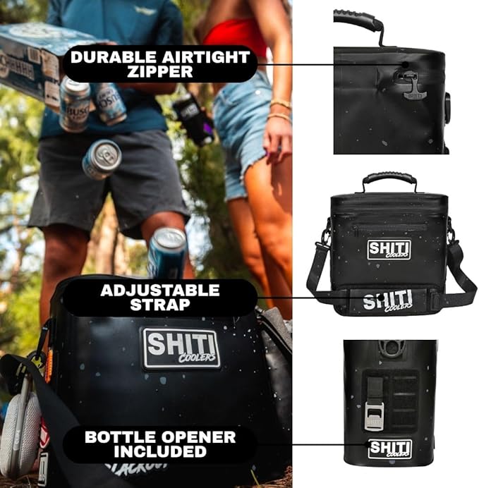 SHITI Coolers Cooler for Camping, Travel, Beach, Soft Lunch Box for Food, Drinks & Ice, Portable, Waterproof 24 Hr Insulated Bag with Shoulder Straps, Customizable