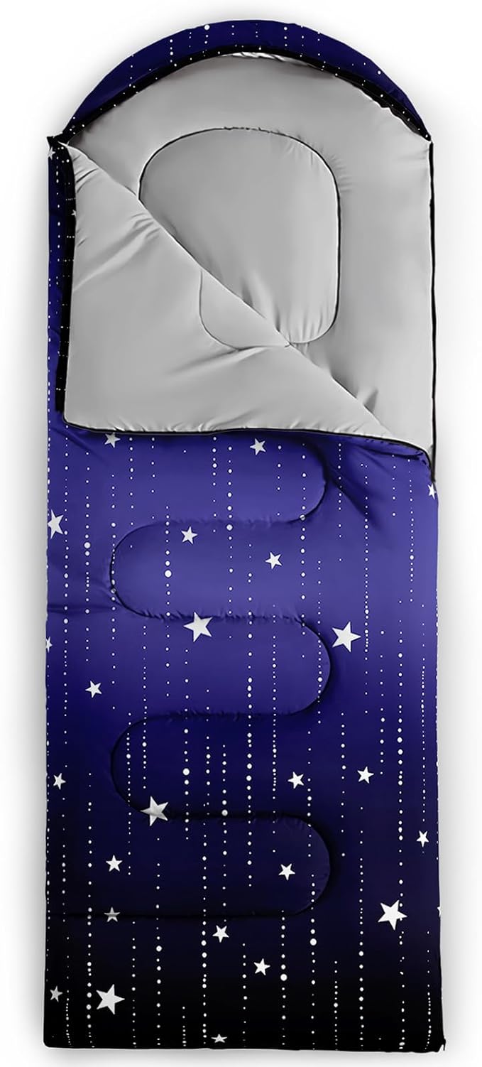 QOOMO Camping Sleeping Bags,3 Season Warm & Cool Weather,Lightweight,Waterproof Sleeping Bags for Adults & Kids,Traveling,and Outdoors,Camping Gear Equipment