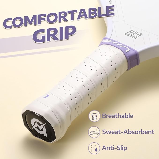 A11N Pickleball Paddles Set of 4 Fiberglass Surface Rackets with 4 Balls and a Bag for Beginners - USAPA Approved, Green & Purple