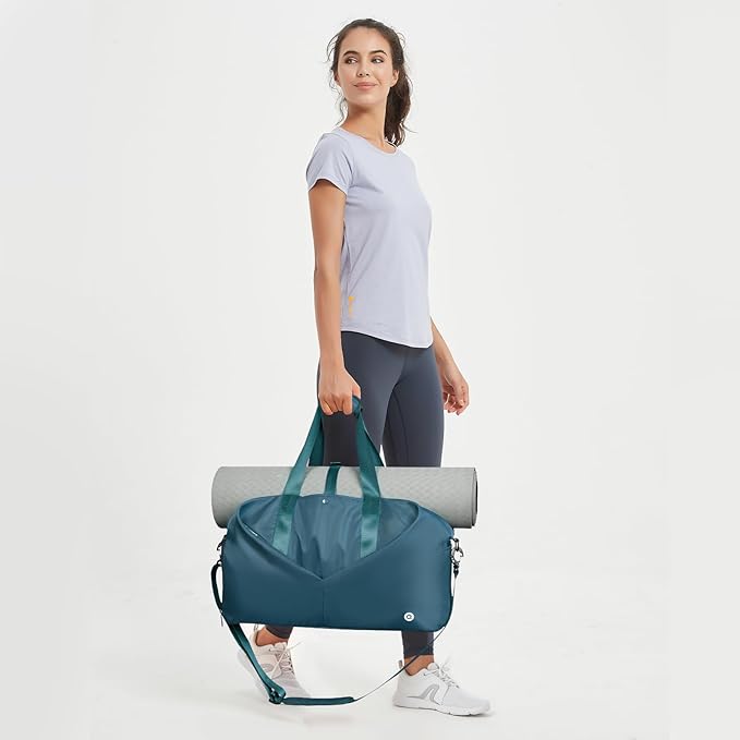 Ceneda 20" Gym Bag for Women with Wet Pocket & Shoe Compartment, Lightweight Duffel Waterproof Carry On Duffle for Travel, Yoga, Overnight (Teal)