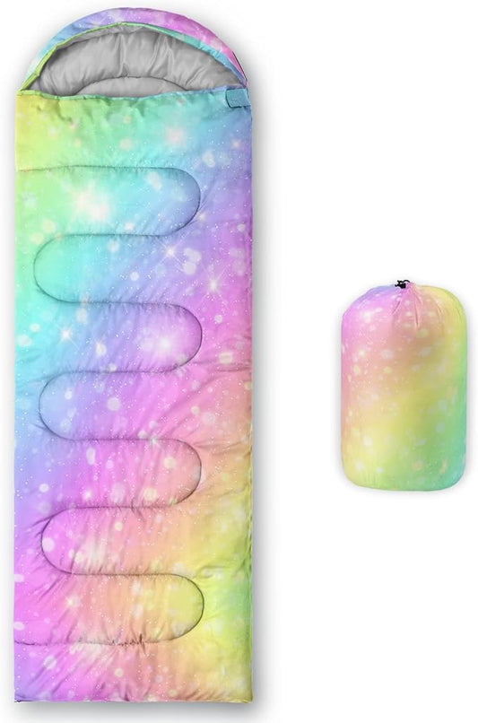 QOOMO Camping Sleeping Bags,3 Season Warm & Cool Weather,Lightweight,Waterproof Sleeping Bags for Adults & Kids,Traveling,and Outdoors,Camping Gear Equipment