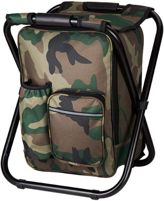 Bright starl Multifunction Folding Cooler and Stool Backpack, Hiking Camouflage Seat Table Bag Camping Gear for Outdoor Indoor Fishing Travel Beach