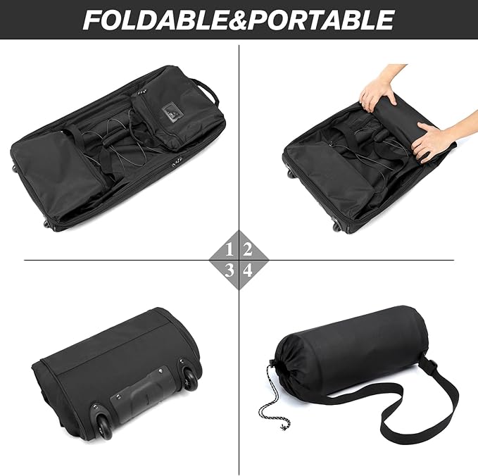 170L Extra Large Baseball Bag with Wheels Gym Duffle Softball Catchers Coach Team Equipment Bags Collapsible Rolling Travel Duffel Bat Gear Bag for Hockey Basketball Football Volleyball Soccer