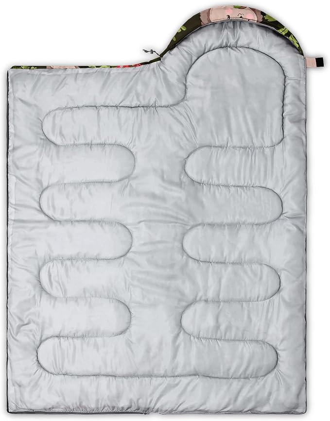 QOOMO Camping Sleeping Bags,3 Season Warm & Cool Weather,Lightweight,Waterproof Sleeping Bags for Adults & Kids,Traveling,and Outdoors,Camping Gear Equipment