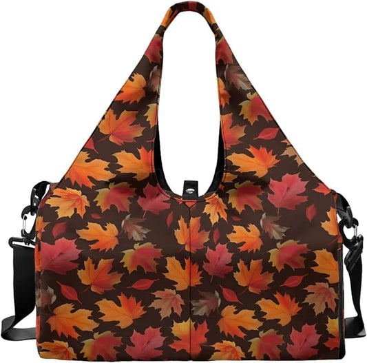 ZCFYGDX Yoga Gym Bag with Removable Adjustable Shoulder Strap, Shoe Compartment & Top Yoga Mat Holder 17.72x8.66x9.84in