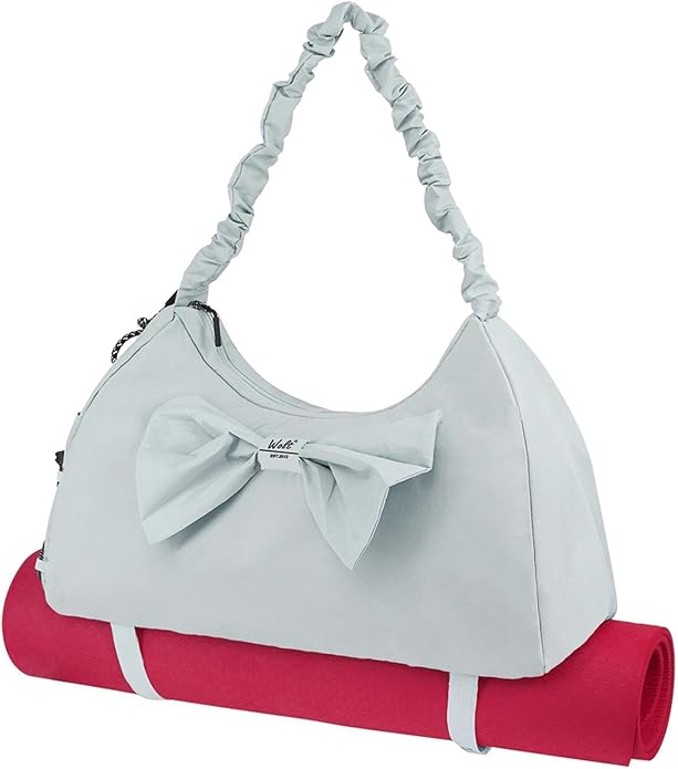 WOLT Gym Bag For Women, Yoga Mat Bag with Shoes Compartment, Wet Pocket and Water Bottle Pocket