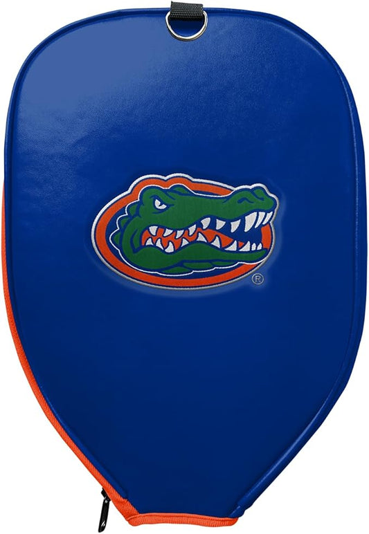 Officially Licensed Collegiate Pickleball Paddle Cover - Lightweight PU Leather Material - Durable Foam Interior Protection with Zippered Closure - Fits Most Paddles on the Market