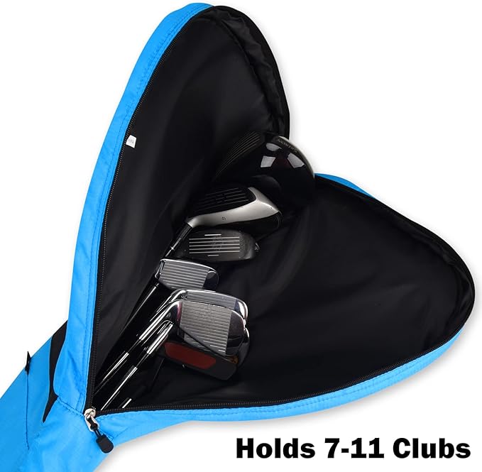 Big Teeth Golf Sunday Bag, Small Golf Bag Lightweight, Par 3 Golf Bag for A Few Clubs Driving Range, Practice with Carry Shoulder Strap Foldable Multi-Colour