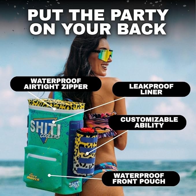 SHITI Coolers Cooler for Camping, Travel, Beach, Soft Lunch Box for Food, Drinks & Ice, Portable, Waterproof 24 Hr Insulated Bag with Shoulder Straps, Customizable