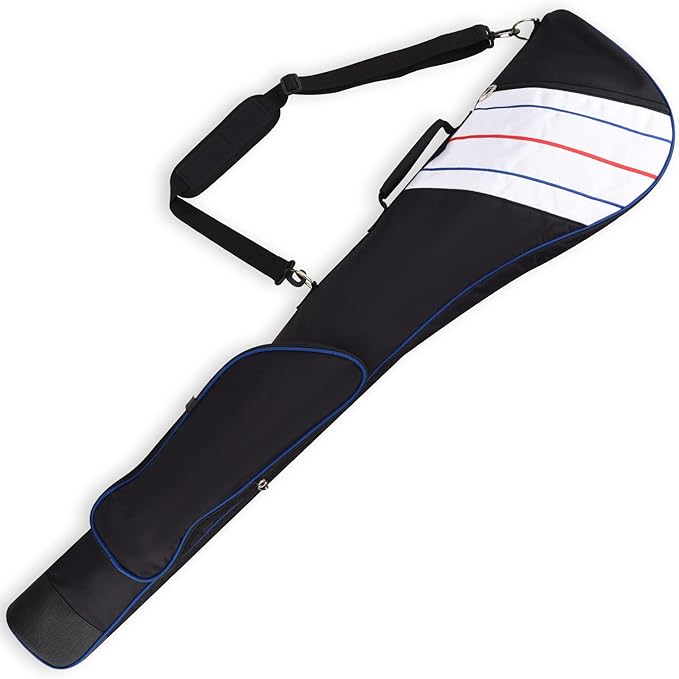 Big Teeth Golf Sunday Bag, Small Golf Bag Lightweight, Par 3 Golf Bag for A Few Clubs Driving Range, Practice with Carry Shoulder Strap Foldable Multi-Colour