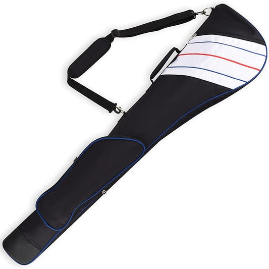 Big Teeth Golf Sunday Bag, Small Golf Bag Lightweight, Par 3 Golf Bag for A Few Clubs Driving Range, Practice with Carry Shoulder Strap Foldable Multi-Colour