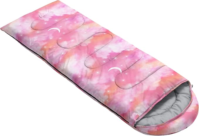 QOOMO Camping Sleeping Bags,3 Season Warm & Cool Weather,Lightweight,Waterproof Sleeping Bags for Adults & Kids,Traveling,and Outdoors,Camping Gear Equipment