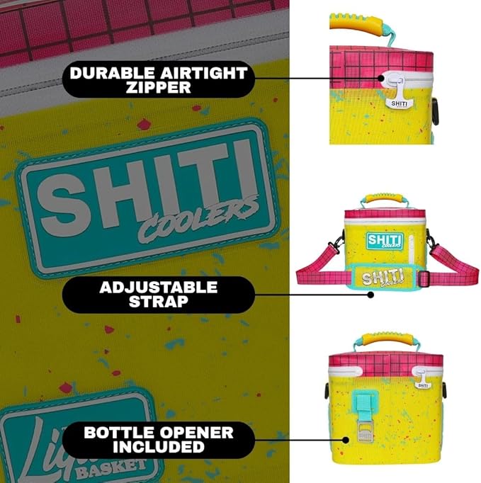 SHITI Coolers Cooler for Camping, Travel, Beach, Soft Lunch Box for Food, Drinks & Ice, Portable, Waterproof 24 Hr Insulated Bag with Shoulder Straps, Customizable