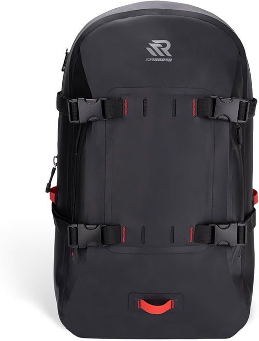 Airtight Waterproof Backpack 30L, Floating Dry Bag with Resin Zipper, IPX7 Gear Protection Large Capacity for Men, Kayaking, Paddle Boarding, Fishing, Travel, Surfing, Work, Outdoor Black