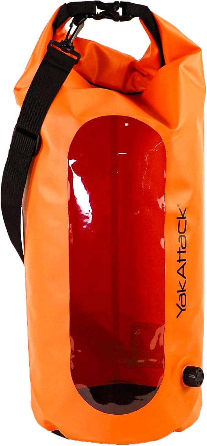 YakAttack 20L Roll-Top Waterproof Dry Bag with Air Valve | Durable & Water Resistant | Compact Storage | Remove Trapped Air | Additional Buoyancy | Dry Bag for Kayaking, Hiking, Boating & Camping
