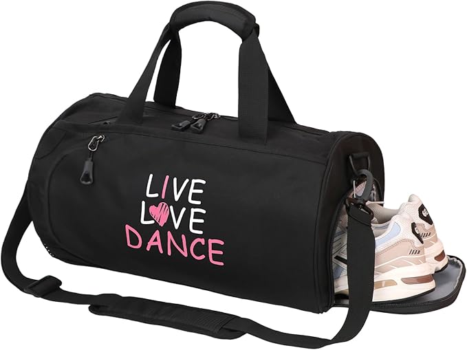 kilofly Girl's Ballet Dance Sports Gymnastics Gym Duffel Bag Travel Carry On