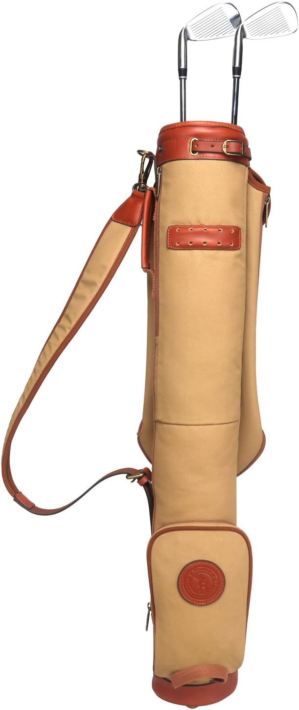 Tourbon Vintage Golf Club Carry Bags Travel Case - Canvas and Leather