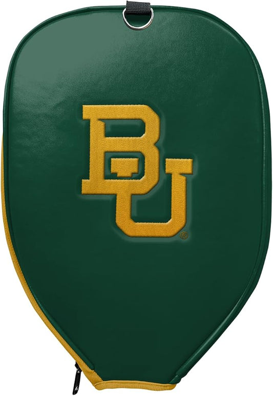 Officially Licensed Collegiate Pickleball Paddle Cover - Lightweight PU Leather Material - Durable Foam Interior Protection with Zippered Closure - Fits Most Paddles on the Market