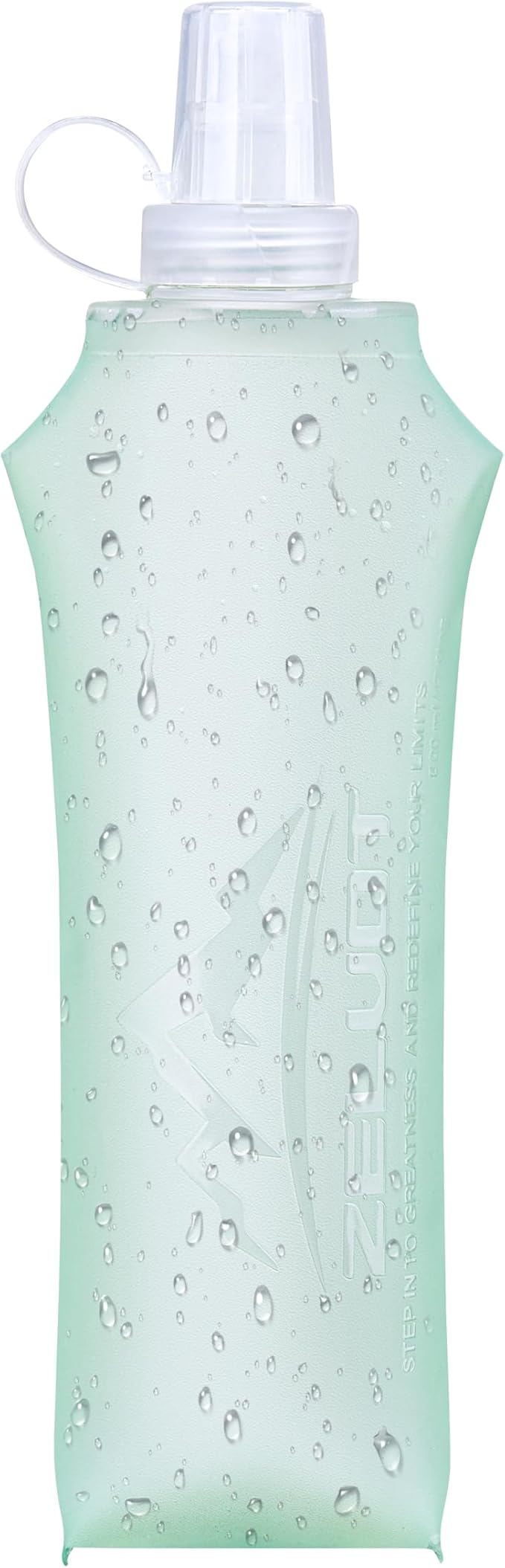 Zelvot Running Vest Soft Flask, BPA-Free 500ml Collapsible Water Bottle for Hydration Backpack, Folding Running Water Bottle for Marathon Hiking Cycling Climbing (Green, 500 ML)